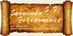 Spomenko Filimonović vizit kartica